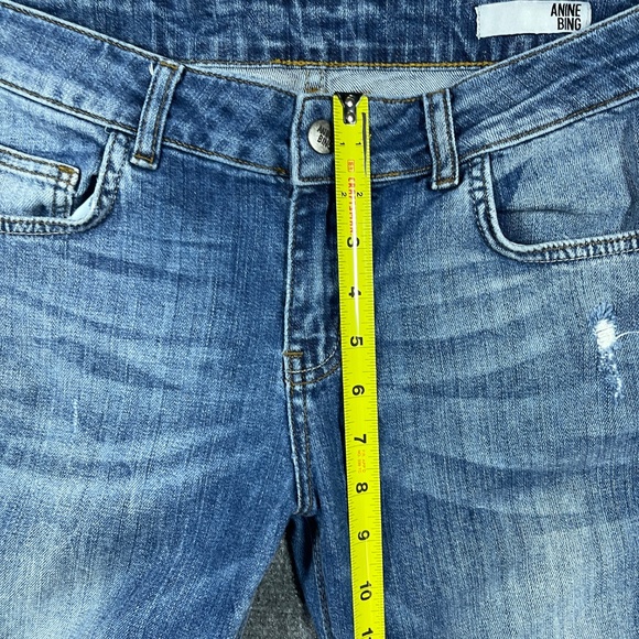 Anine Bing Jeans Womens 30x30 Blue Mid Wash Distressed Mid Rise Jeans 0967 - Picture 6 of 9